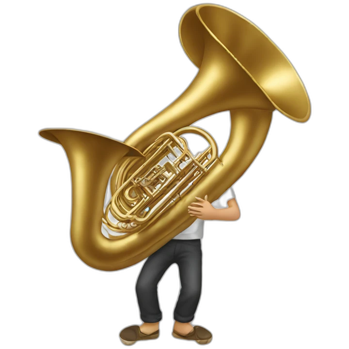 Barefoot tuba player emoji