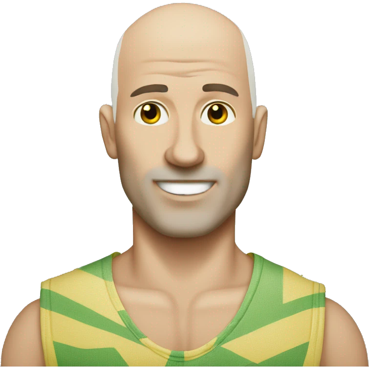 Bald Caucasian man with cornhole board  emoji