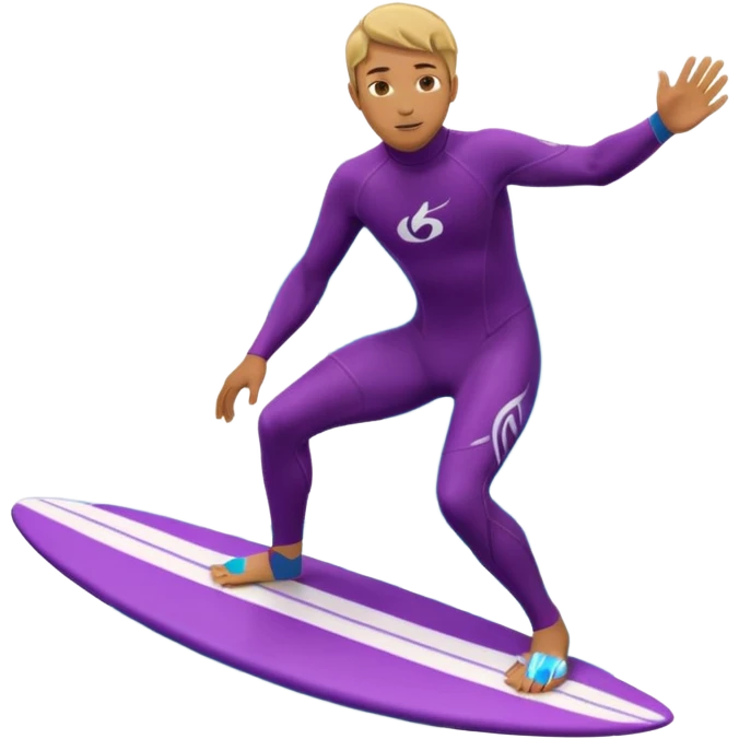 glitter surfer purple surf in wave ocean cian emoji