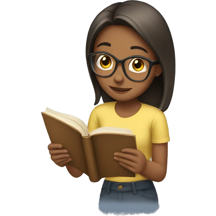 a girl who s reading emoji