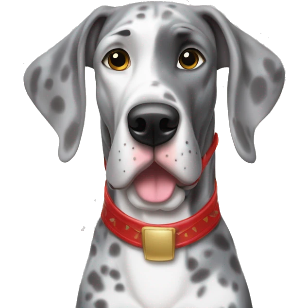 Merle grey Great Dane with a nutcracker  emoji