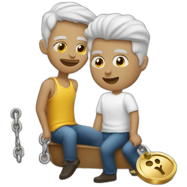 Bar sinson con un amigo en un auto con cadenas de oro emoji