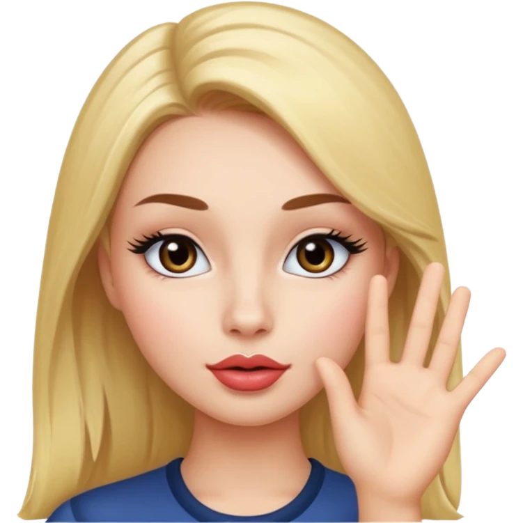 Girl with duck lips and hand up by her head like she said “I know that’s right” with eyelashes emoji