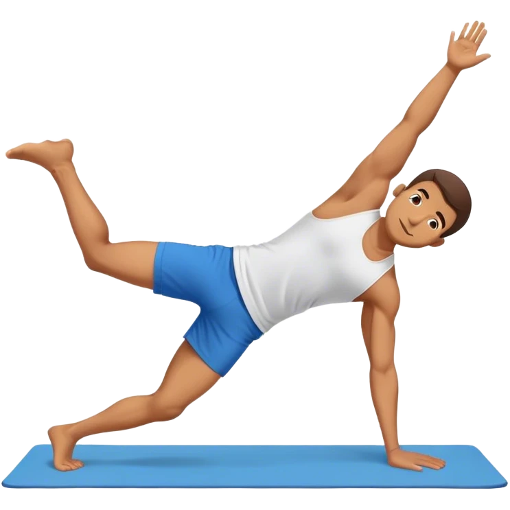 man with blue shorts Plank To Updog yoga emoji