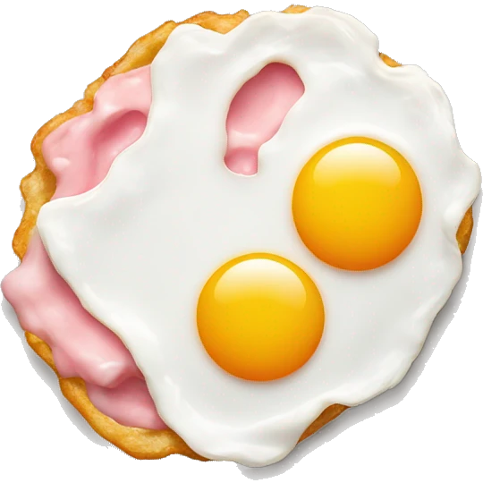 fried egg with pink yolk emoji