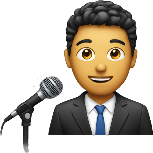 media person with microphone emoji