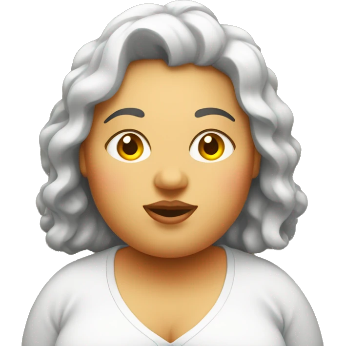 fat lady with google eyes emoji