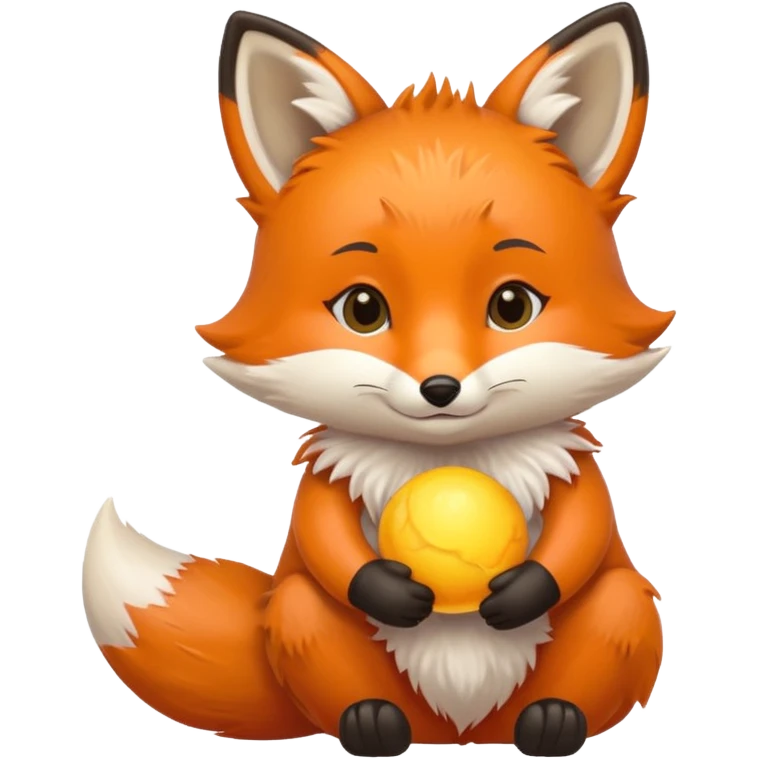Baby fox carrying a sun in it’s arms ☀️🦊 emoji