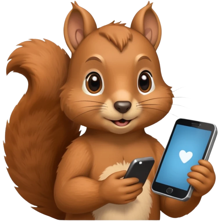 squirrel holding a smartphone emoji