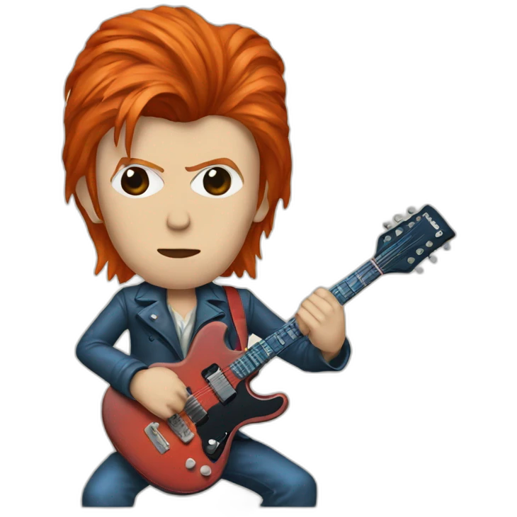David bowie with guitar emoji