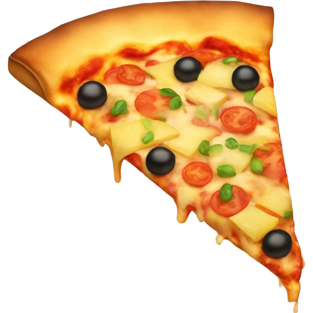 Pizza slice with pineapple emoji