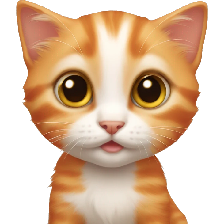 cute orange kitten with big eyes emoji