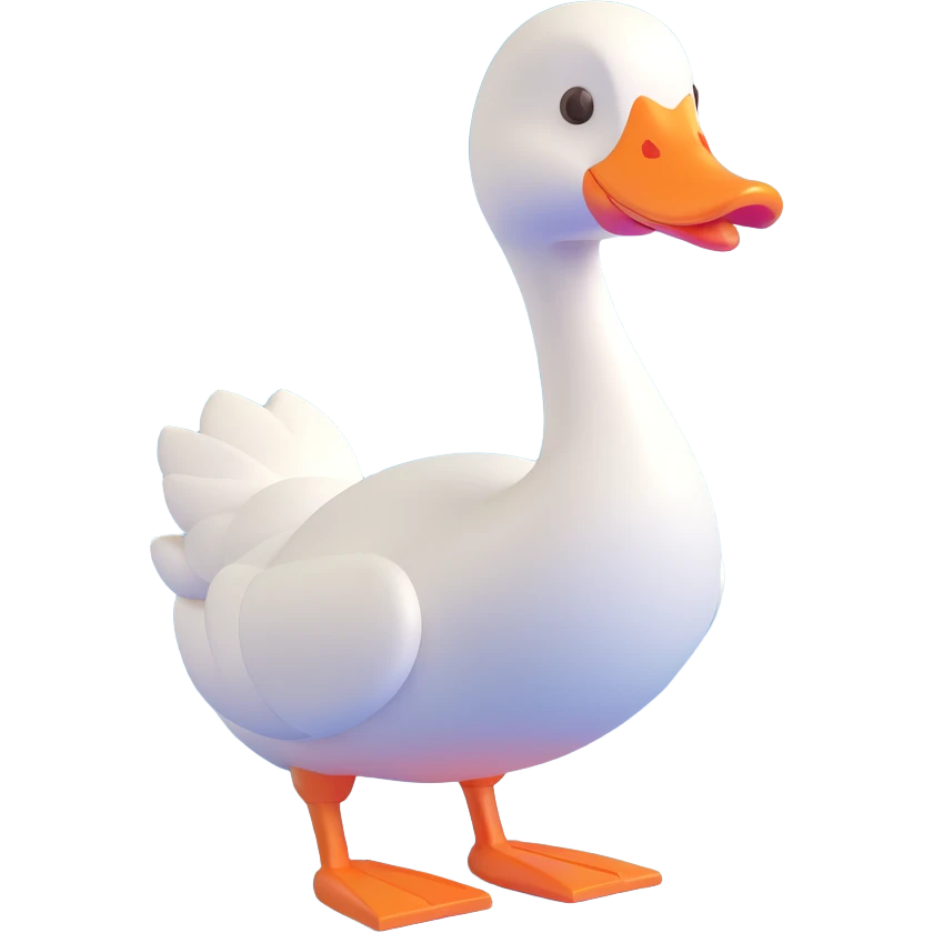 3D cartoon style goose emoji