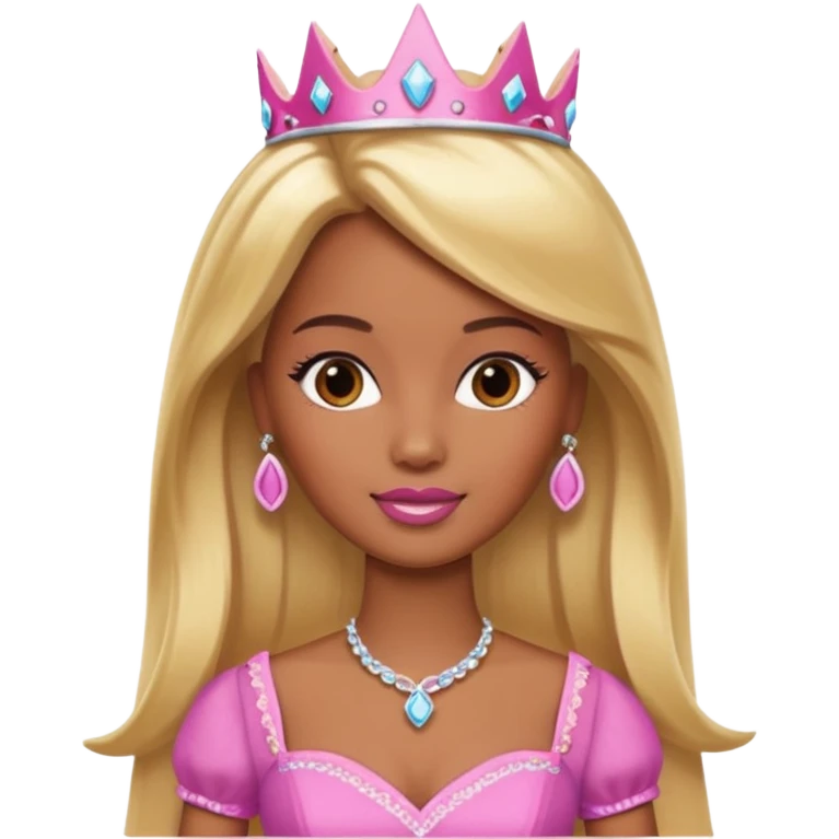 Brown skin blonde hair barbie princess  emoji
