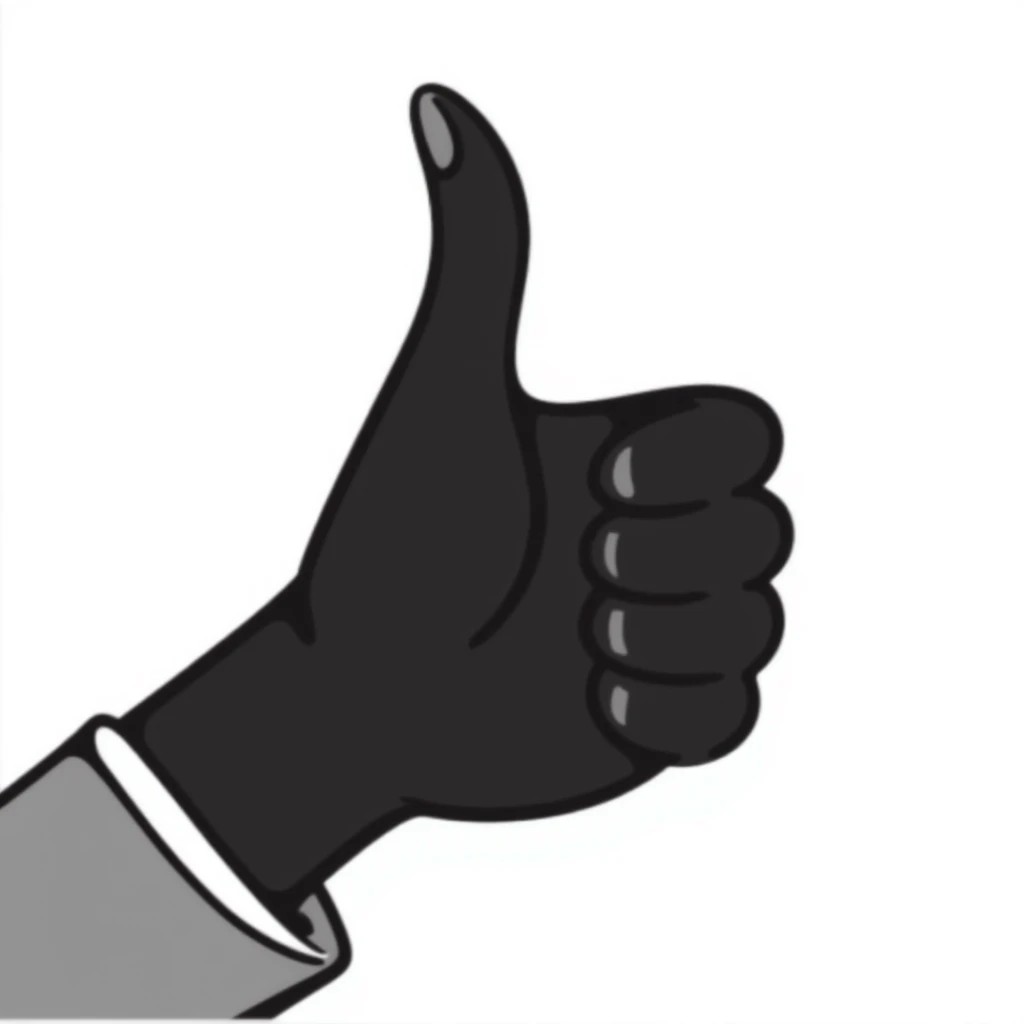 A hand giving thumbs up with dark skin and light skin highlights emoji