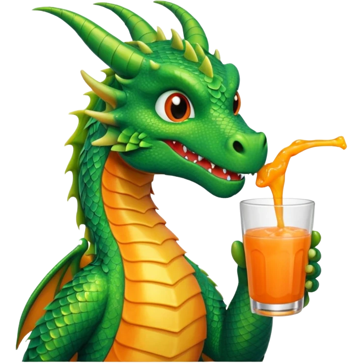 Dragon sipping a juice drink emoji