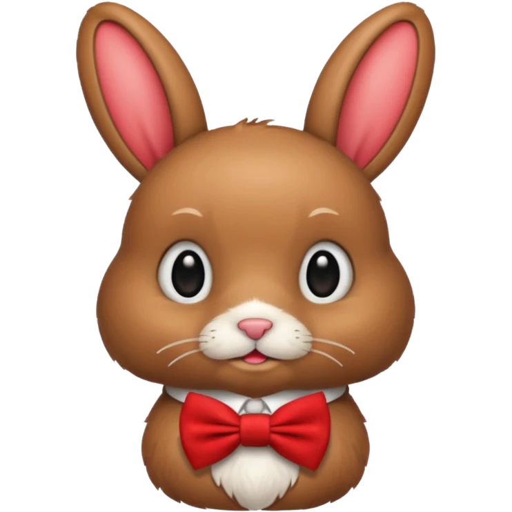 brown bunny with red bowtie emoji