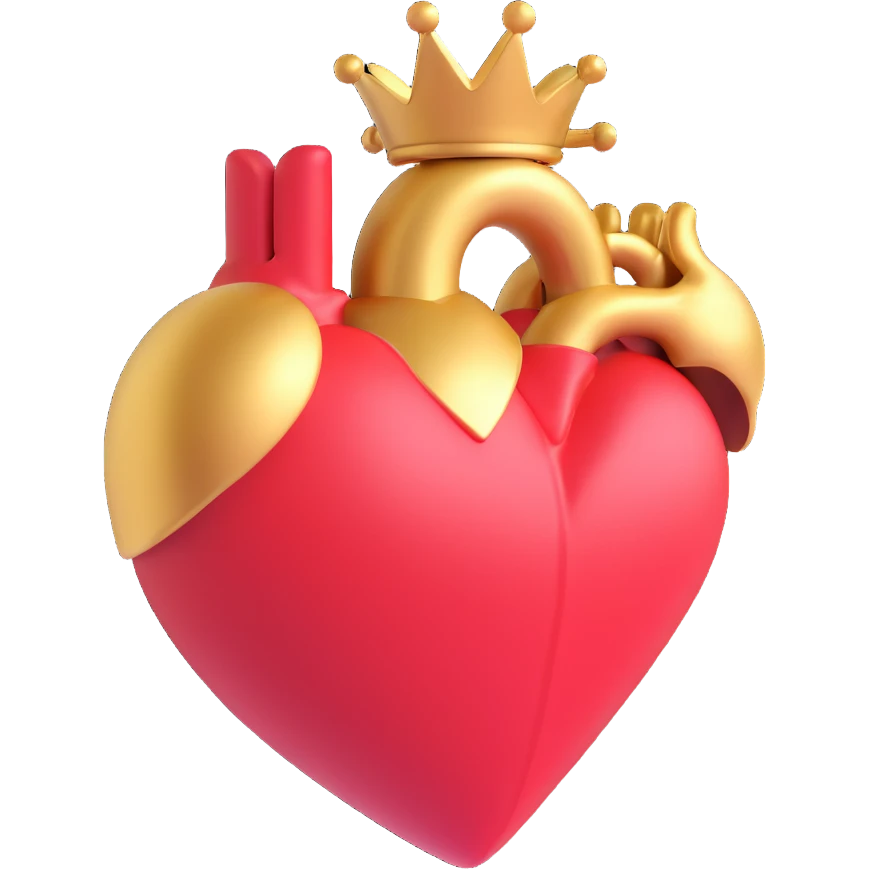 heart with a gold finish emoji