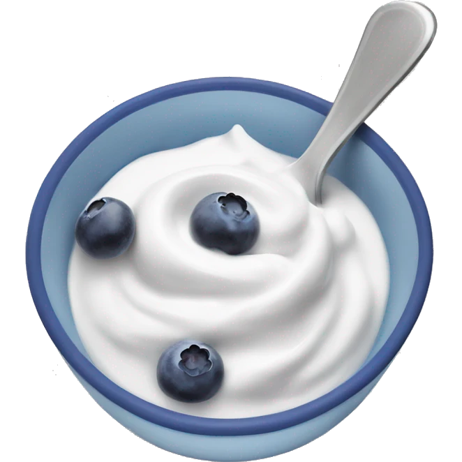 Bowl of Greek yogurt with blueberries  emoji