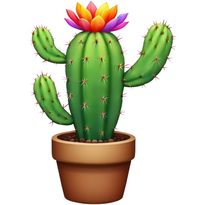 Rainbow cactus emoji