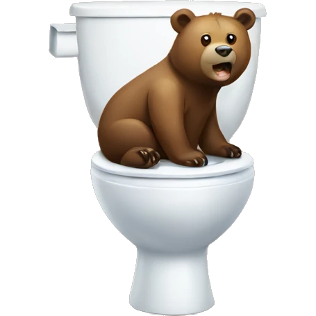 Bear with toilet  emoji