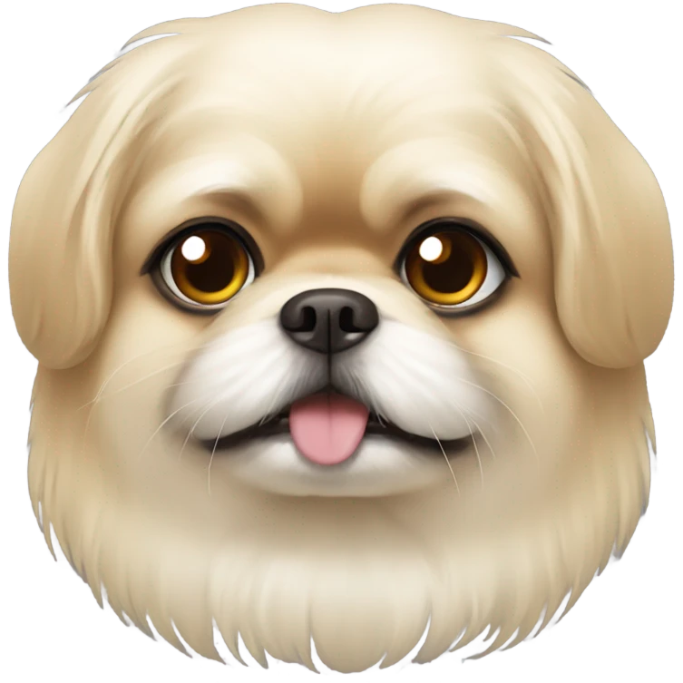 cream pekingese face emoji