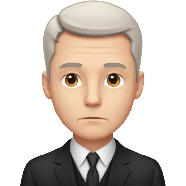 white man in formal suit in thought emoji