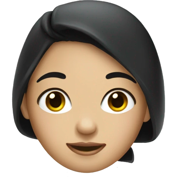 Girl with black hair that has a towel wrapped emoji