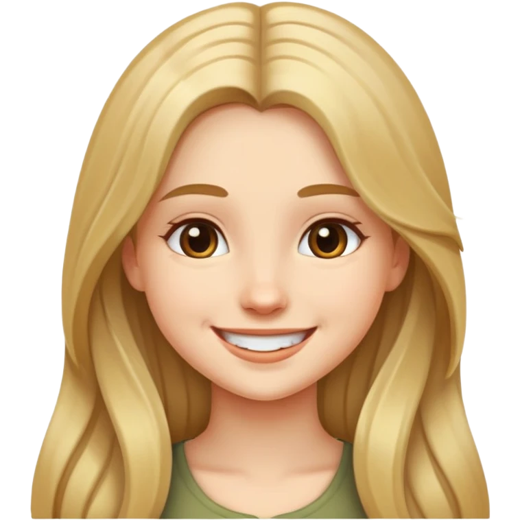 smiling girl portrait with long hair emoji