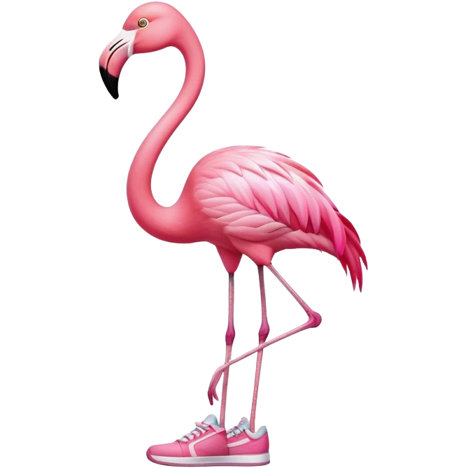 flamingo wearing sneakers emoji