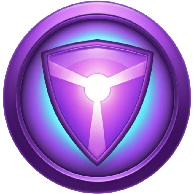 Purple glowing shield emoji