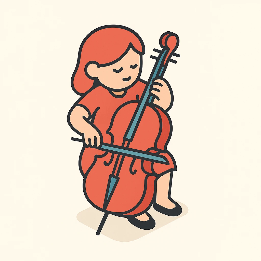 girl playing cello emoji