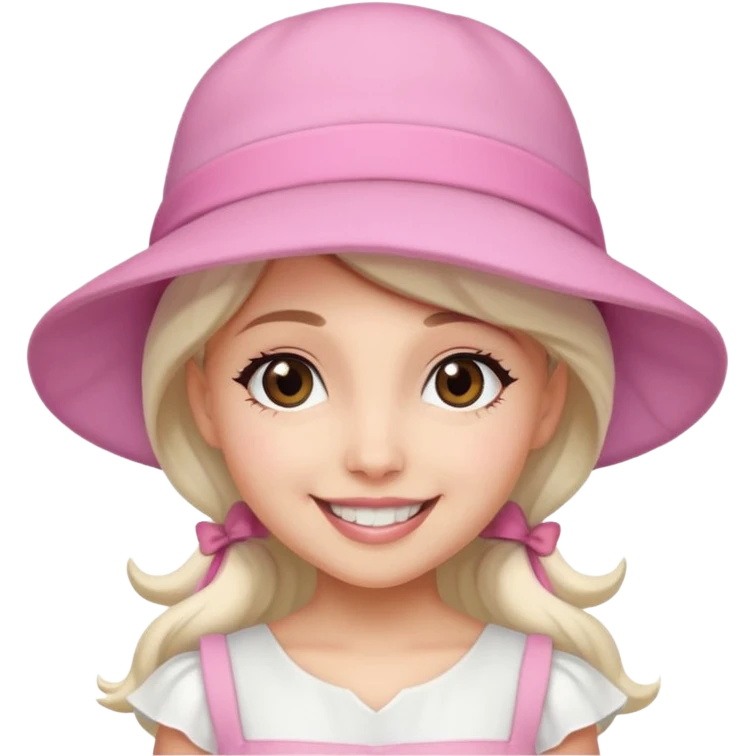 ariana rande wearing Pink Hat, white dress emoji