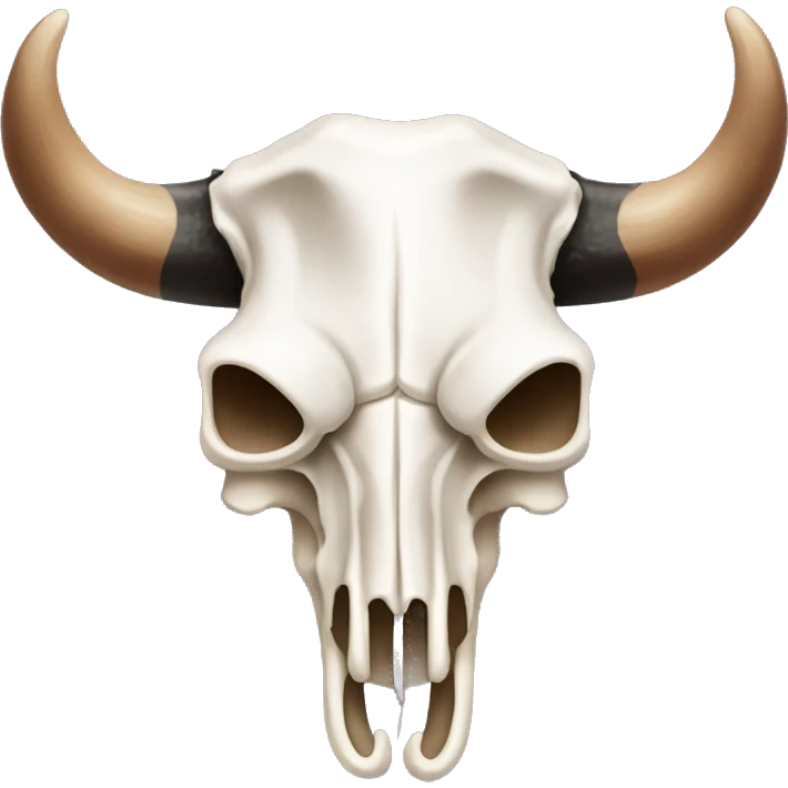 Longhorn cow skull black cowboy hat with long straight horns  emoji