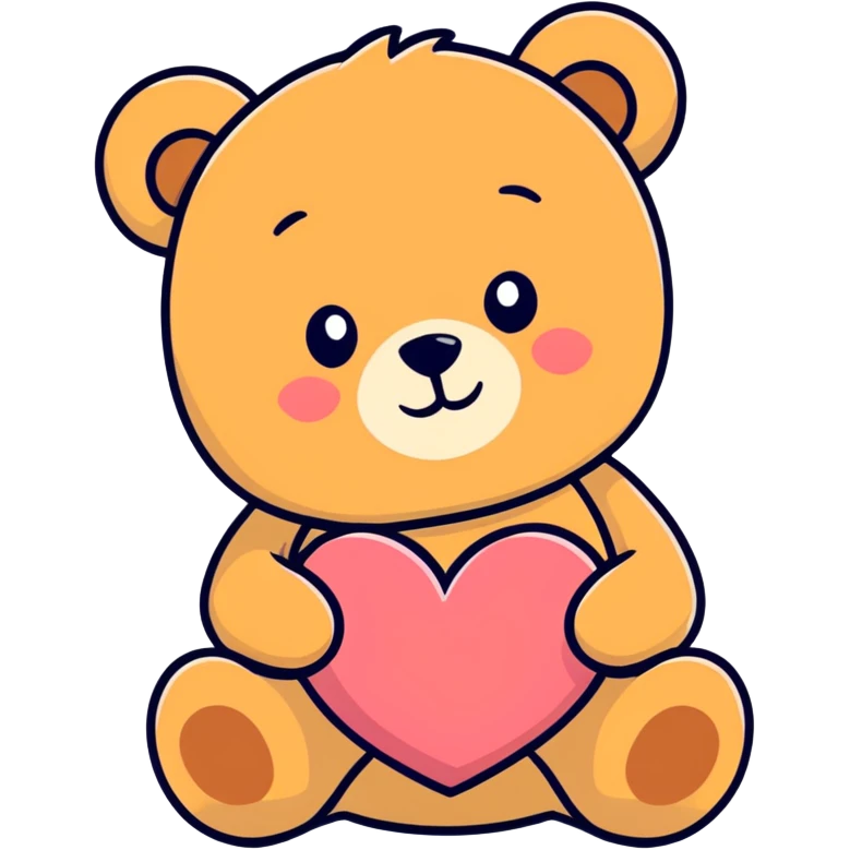 Teddy bear in heart emoji
