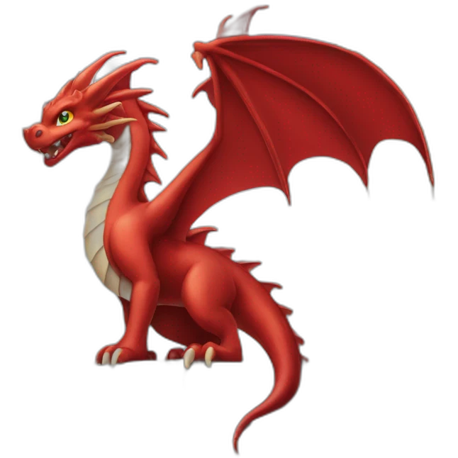 Red Dragon in castle tower emoji