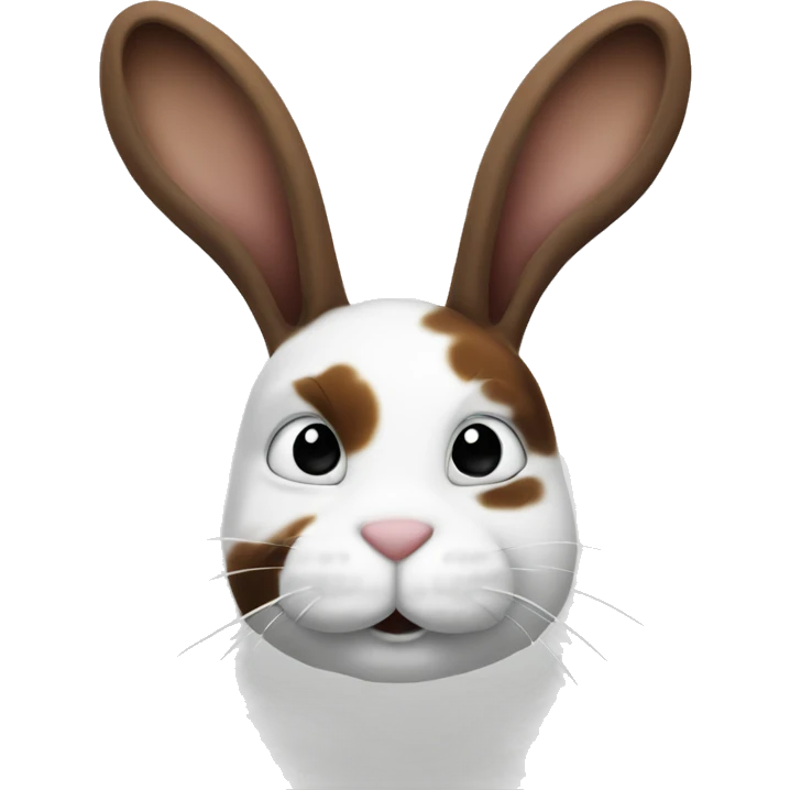 Rabbit white with black and brown spots on the back emoji