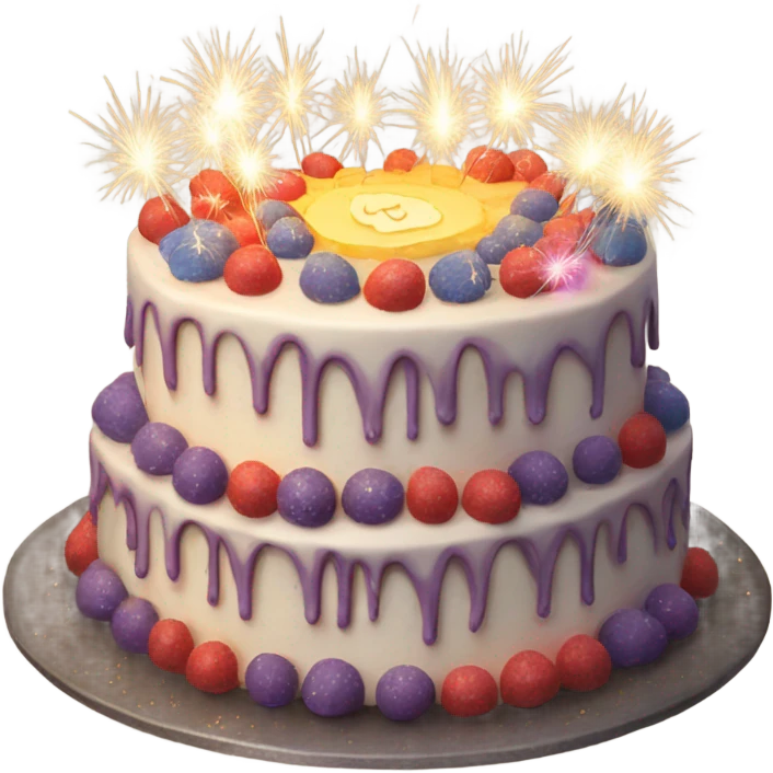 Cake with sparklers emoji