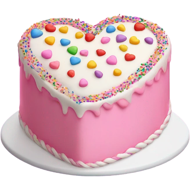 Pink heart shaped birthday cake  emoji