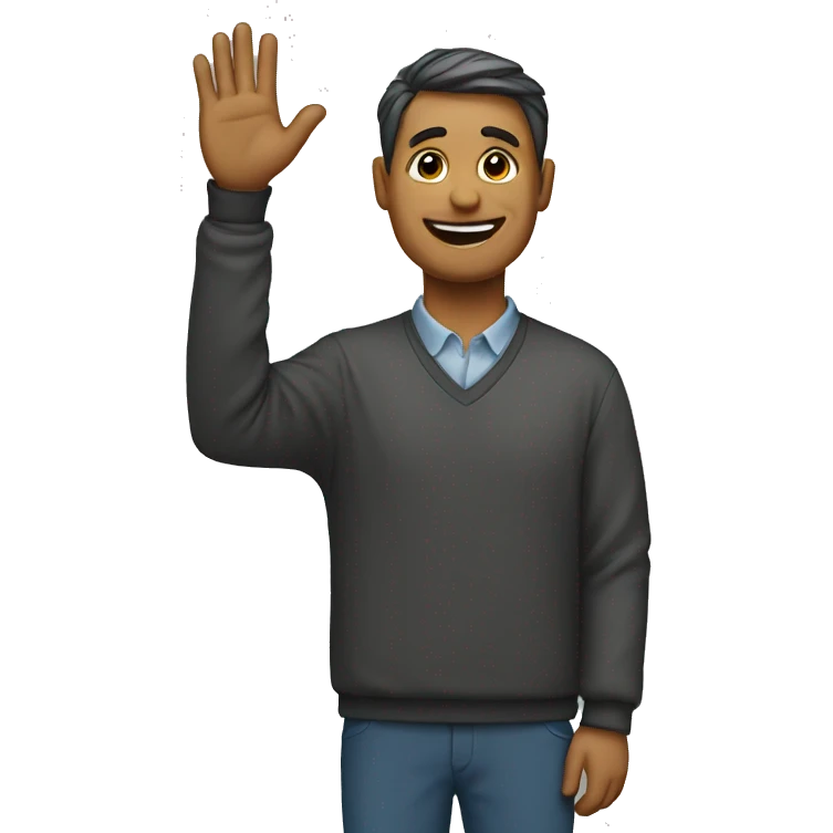 Full man waving emoji