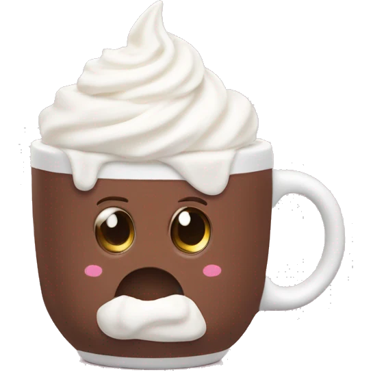 Hot chocolate with whipped cream in a pale pink mug emoji