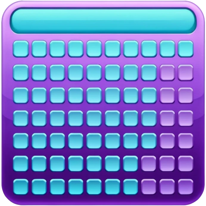 Glitter Purple and Cian spreadsheet emoji