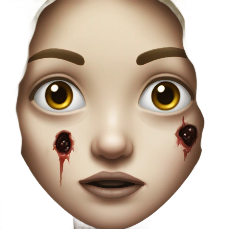 realistic portrait of girl zombie  emoji