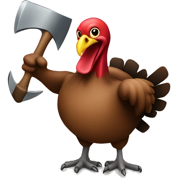 turkey holding an axe emoji