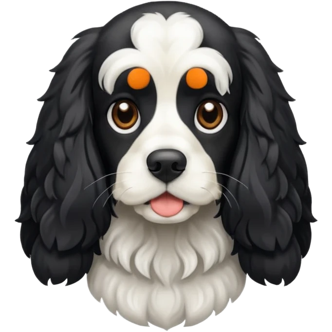 Собака русский кокер спаниель черно-белого цвета emoji
