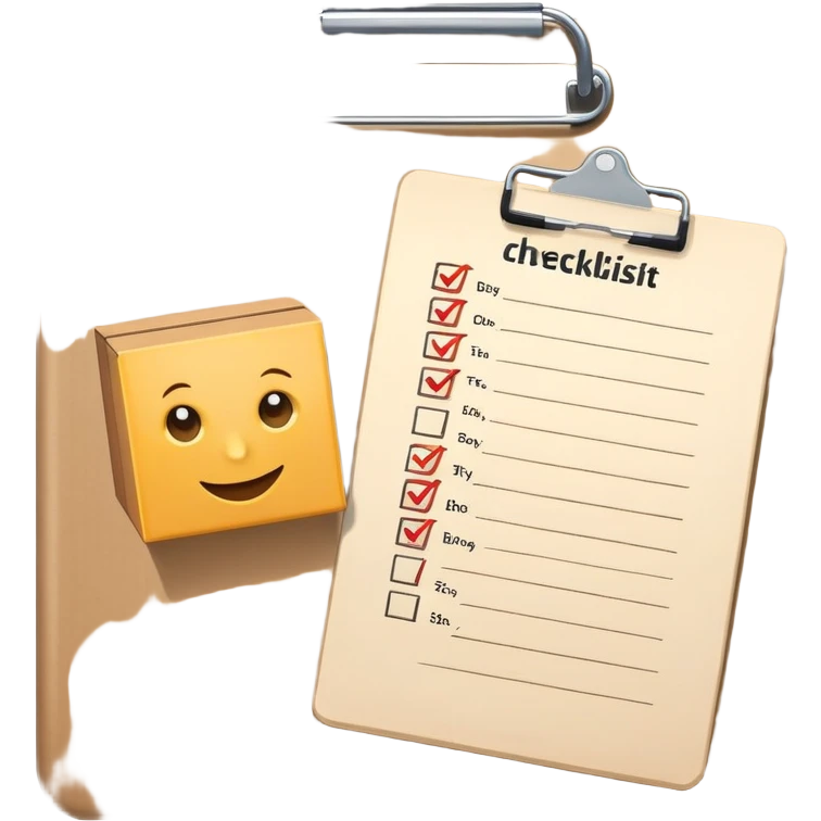 clipboard with a checklist and a delivery box symbolizing logistics management emoji