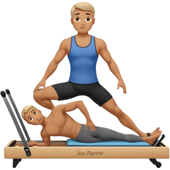Man doing Pilates on the reformer emoji