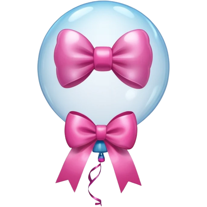 Transparent balloon with  bow  emoji