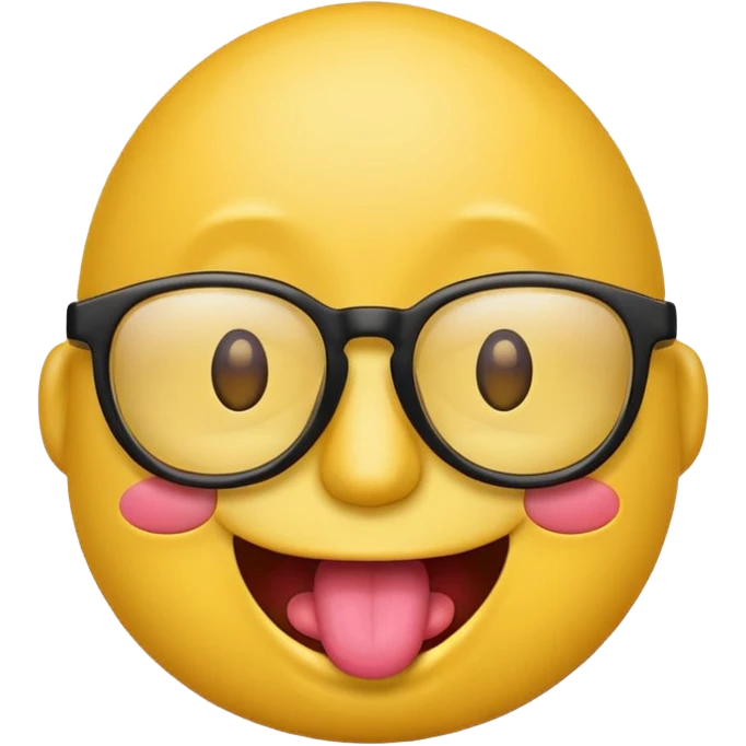 Emoji with tounge out and glasses emoji