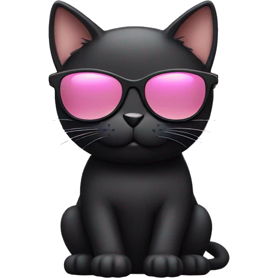 Black cat with pastel pink sunglasses emoji